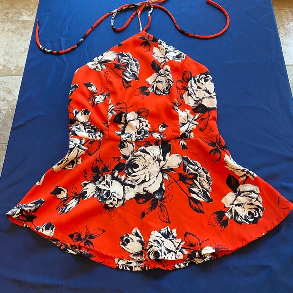 Lulus Dresses & Skirts - LULUS Halter Neck Floral Print Sleeveless Mini Dress Size XS